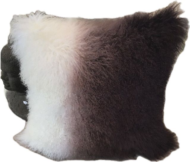 Tibetan Lamb Pillow Ombre Lavender 26x26