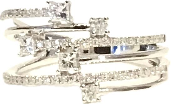 Six-Tier Diamond Ring, .43 Carats, Size 7,  18K White Gold