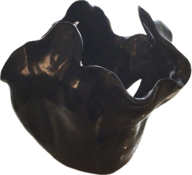 Black Polished teak Rose Bowl