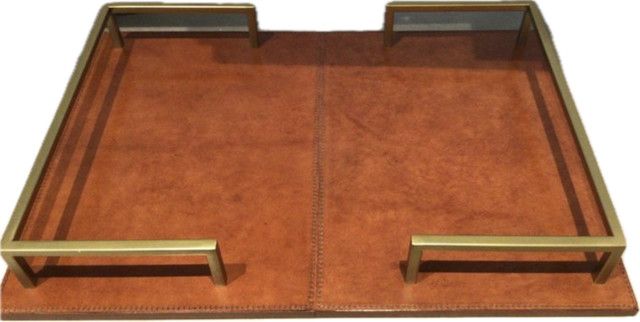 Leather Bar Tray 22x15x3"