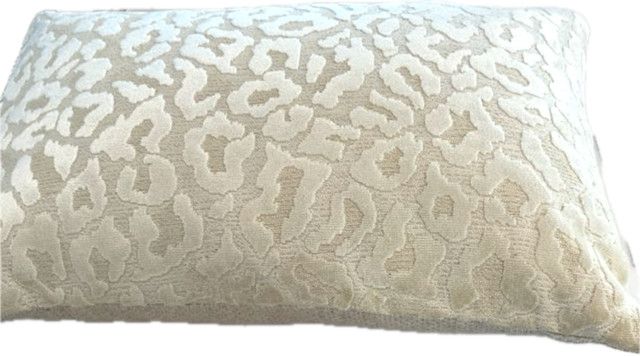 Lumbar Pillow, Cream Ivory, Jaguar Pattern Burnout Velvet