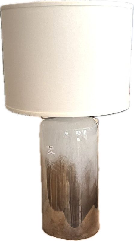 Table Lamp Large White and Bronze Ombre Glass