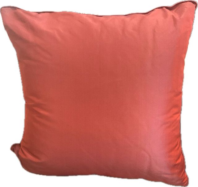 22x22 Pillow Holly Hunt Silk Iridescent Coral Pink