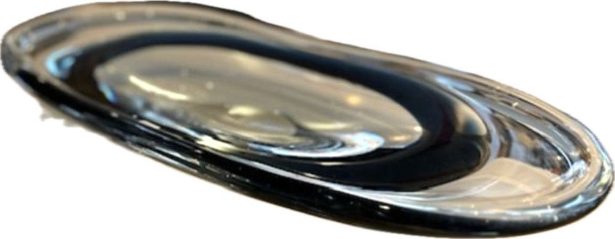 Glass Bowl with Blue - Oval