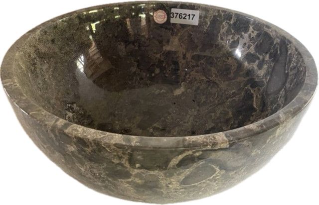 Large Polished Marble Bowl Grays 18"
