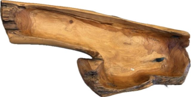 Wood Bowl Teak 36" L Organic Shape