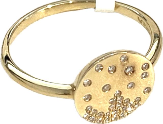 Ring Confetti Diamond Disc in High Polish 14k .10 ct size 7