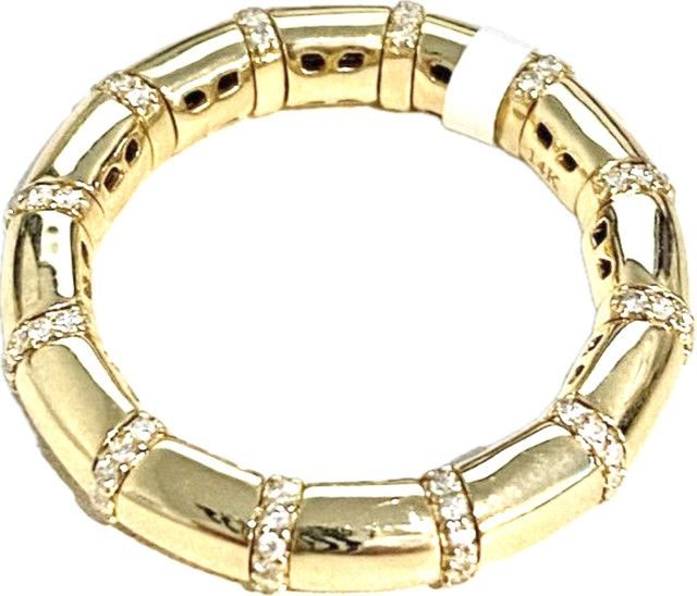 Ring Expandable 14k YG Pave Diamond Ring .28 ct