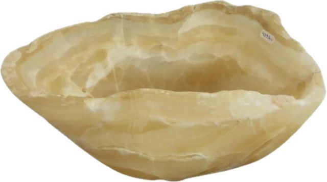 White Cream Onyx Organic Shape Bowl 10" x 8" x 4"