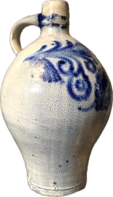 Ceramic Pitcher, Belgium, c. 1900s Antique 13.7" H