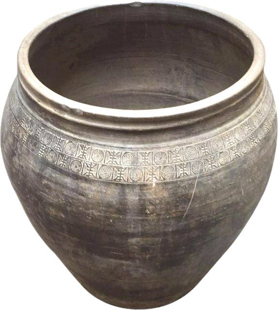 Vintage Gray Pot, Floor Size 24"