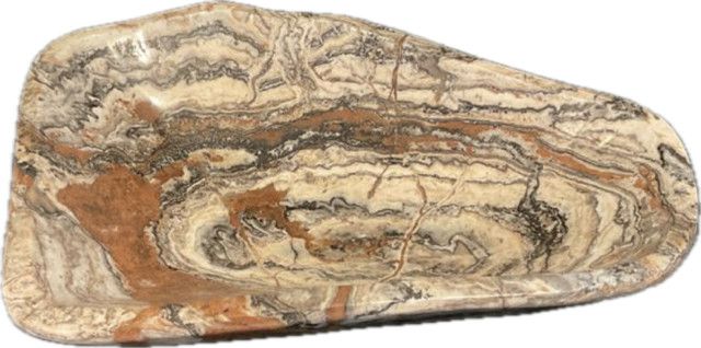 Aragonite Petrified Stone, Bowl Morocco 12" x 12" x 4"