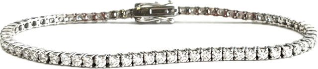 Bracelet, Lab Dia 2.9 ct, VS+, E/F color, 14 K WG, 7" Colorless Tennis Bracelet