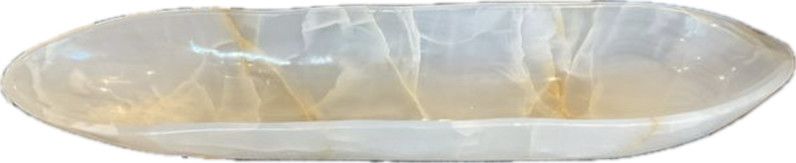 Bowl Canoe Polished Onyx White Cream 31.5
