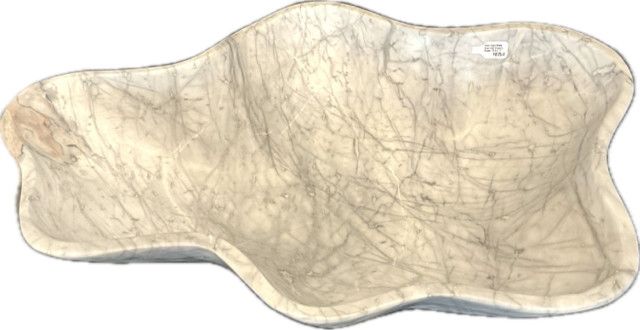 Bowl Onyx Matte Gray Vain Organic Shape 16.5 x 11