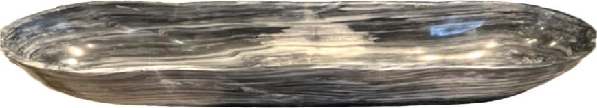 Canoe Bowl Grays Polished Marble 36"