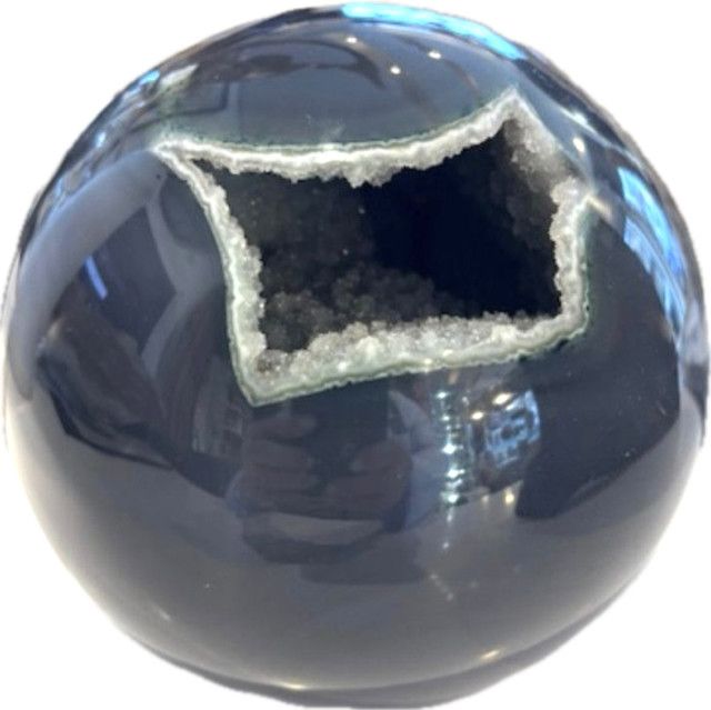 Agate Druzy Sphere - Dark Grey Lg 5.5"