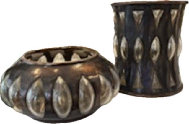 Copper Colored Hurricane with Glass Windows, Cylinder