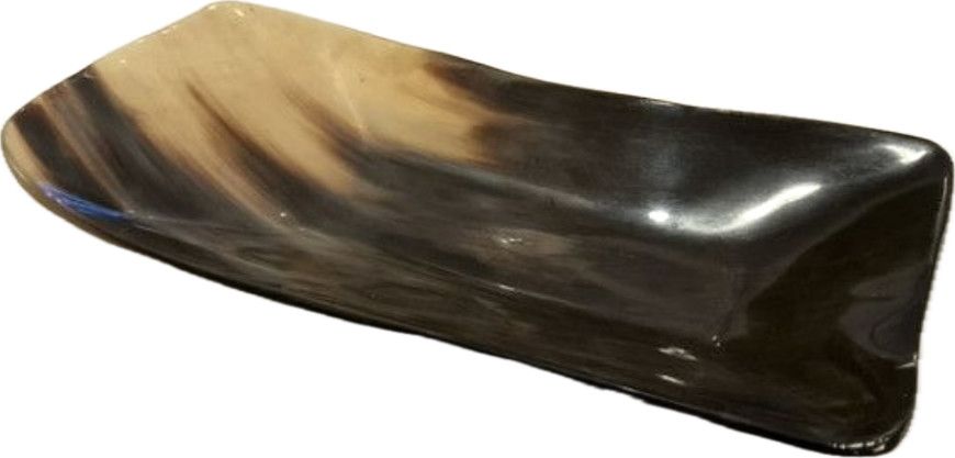 Genuine Ankole Watusi Horn Bowl, Thin Rectangle, 5" x 10.5"