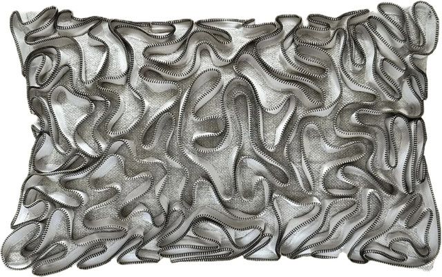>Pillow, Natural Color With Zipper Swirl Detail, 13" x 20"