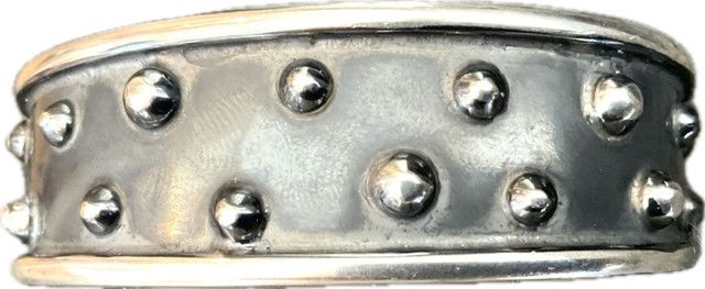 Cuff Sterling Silver Beaded Oxidized