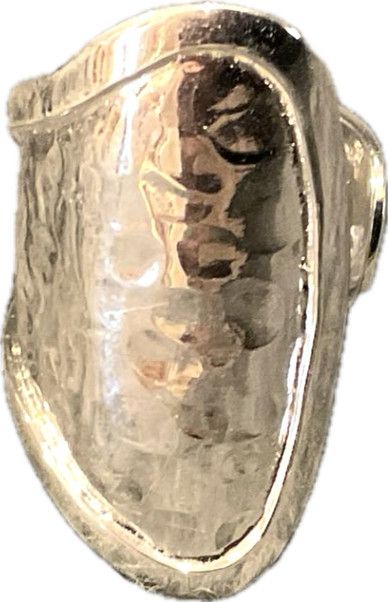 Ring Sterling Small Hammered Wrap Adjustable