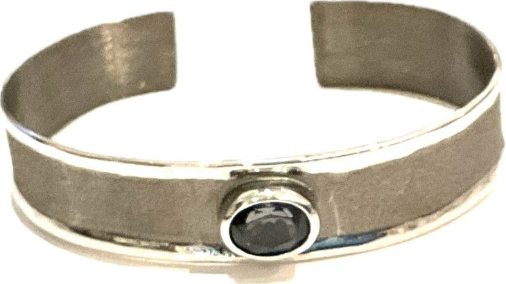 Cuff London Blue Topaz Sterling Oxidized &amp; Polished