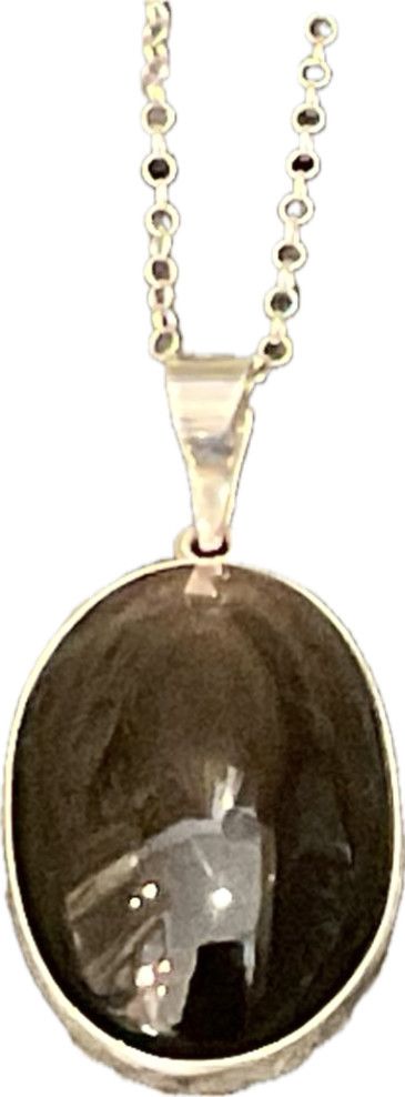 Rainbow Obsidian Pendant w/Sterling Chain