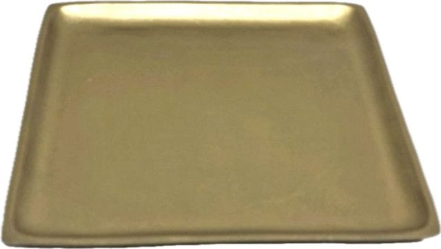 Antique Brass Square Tray 19.29” , Aluminum