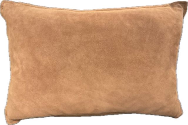 Suede Lumbar Pillow, Caramel, 16" x 24"