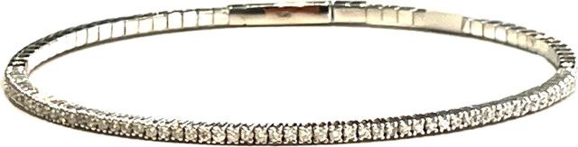 Bracelet, Nat Diamond .56 ct, flexible bangle in 14kWG