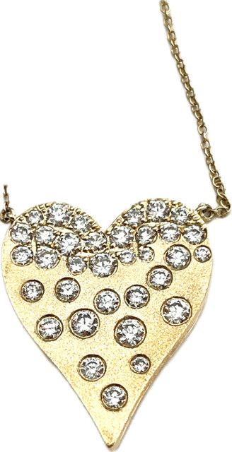 Necklace, Confetti Diamond Heart Pendant 14k 1.35ctw