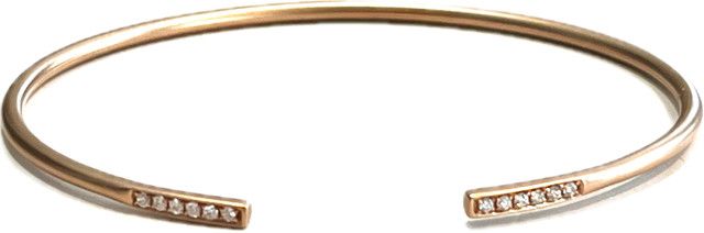 Bracelet, Slim Cuff 14k Rose Gold .10ctw Diamond Accents
