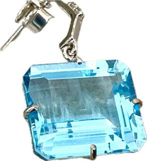 Earrings Blue Topaz 26.7ct. Wht Topaz Accent Vermeil