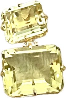 Earrings Green Gold Quartz 33.7ct. Wht Topaz Accent Vermeil