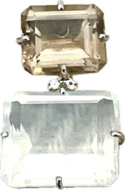 Earrings Opal &amp; Smoky Quartz 33.7ct. Wht Topaz Accent Vermeil