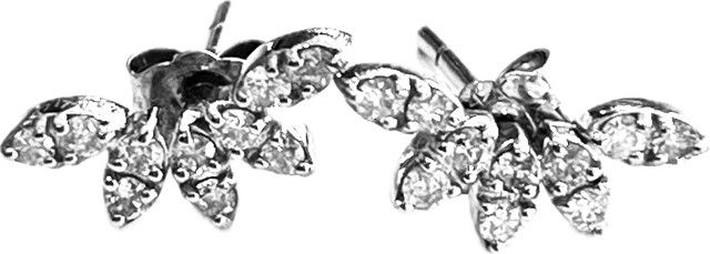 Earrings Diamond 14K White Gold .37cts