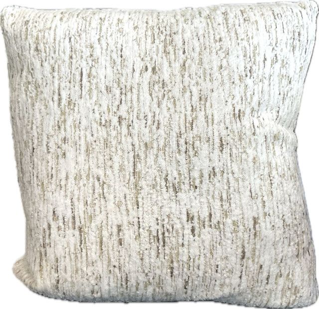 Pillow 24x24 Ivory Gold Gray Striation
