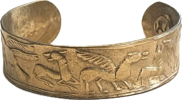 Bracelet, Bronze Intaglio Cuff, Sm