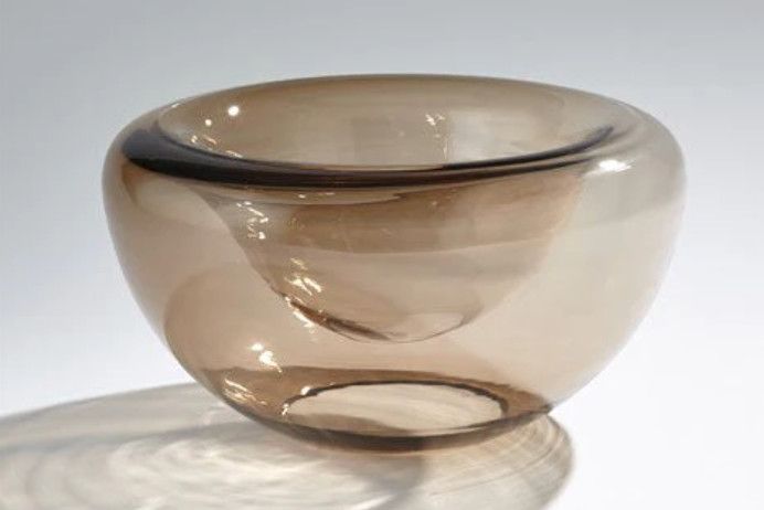 Bowl, Double Glass Curved, Topaz, Small