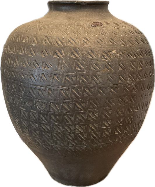 Vintage Large Wine Jar Brown Textured Customs Stamped