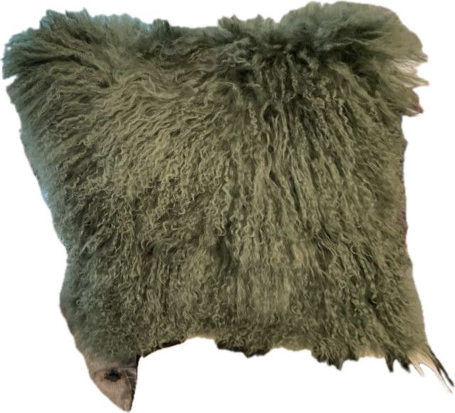 Pillow, 20" x 20" sq - Tibetan Lamb Green
