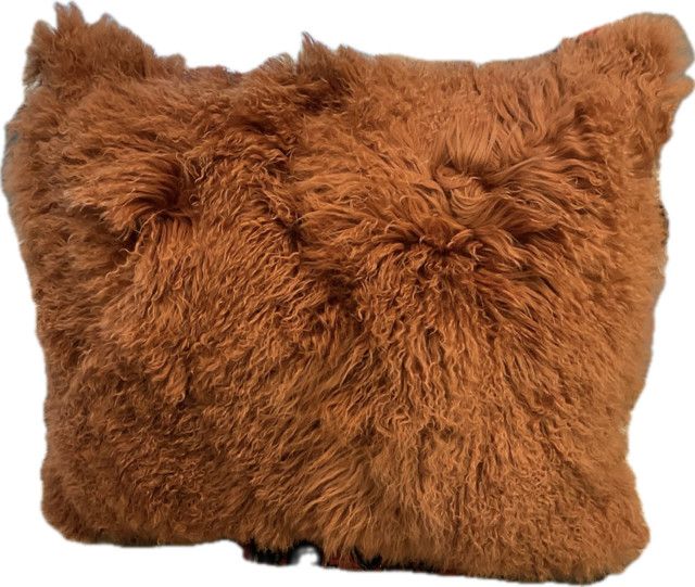 Pillow, Rust, 31 x 37, Tibetan Lamb Floor Pillow