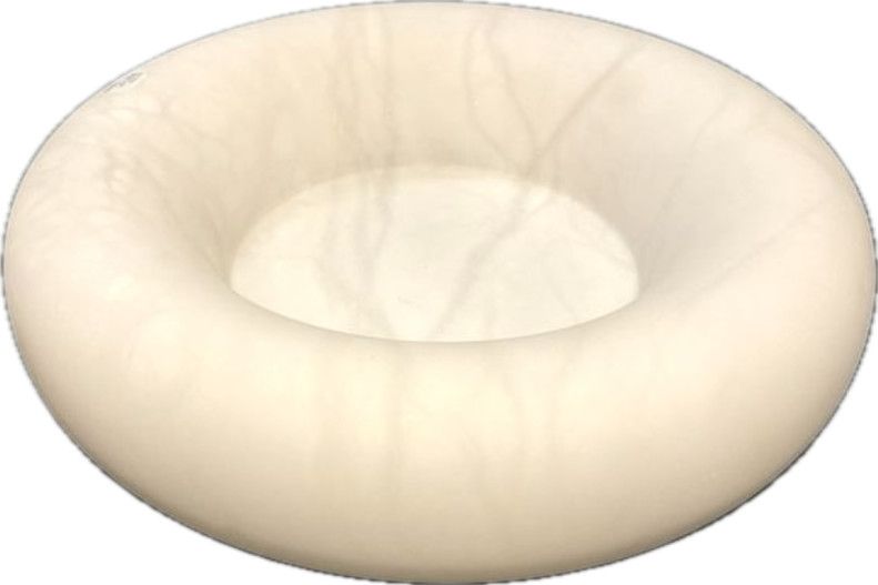 Bowl White Alabaster Large Round  11.5" x  2.5"W
