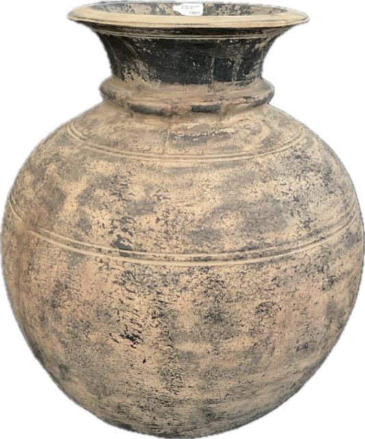 Antique Mid 20c. Wood Oil Pot Asia 13"