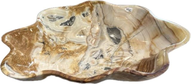 Onyx Bowl, Scalloped Creams/Coppers/Greys