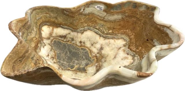 Onyx Bowl, Scalloped Creams / Greys / Bamboo