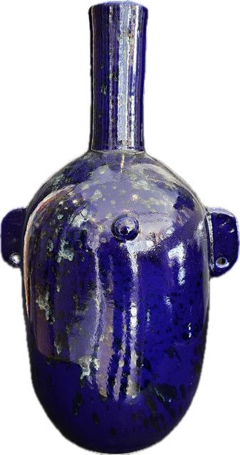 Ceramic Vase Blue Glaze Morocco 17"