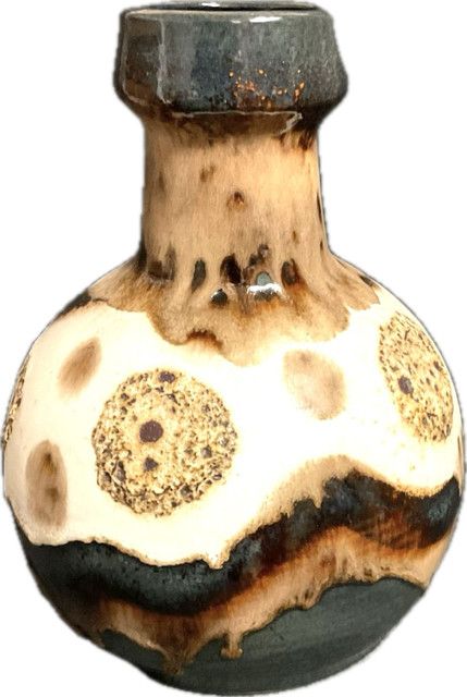 Ceramic Vase Germany Vtg Glazed &amp; Matte 10.5”