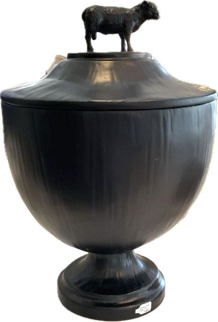 Fable Sheep Lid, Cast Black Resin, 15" x 10"